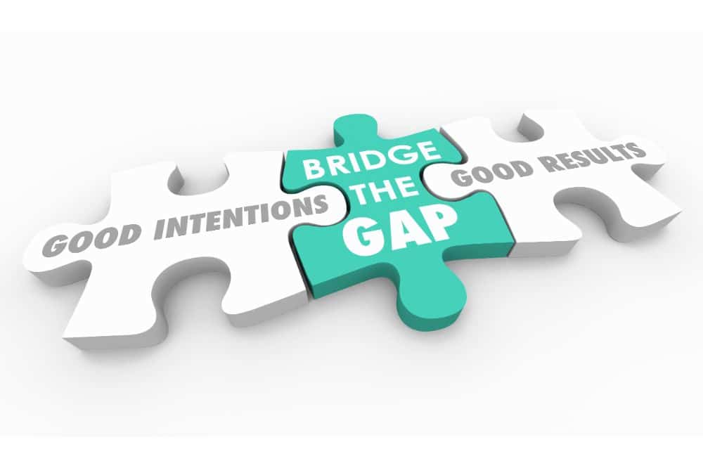Good Intentions Vs Results Puzzle Pieces Words