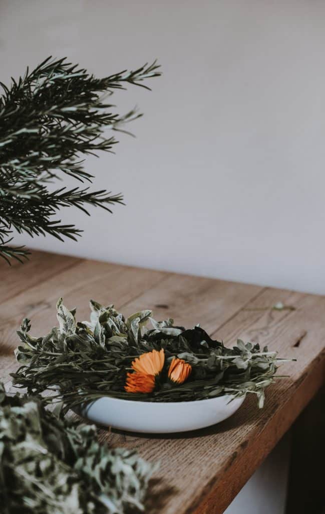 mix a floral bowl to cleanse your house without sage