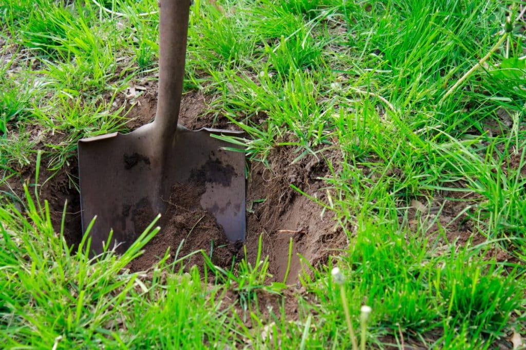 burying a shovel
